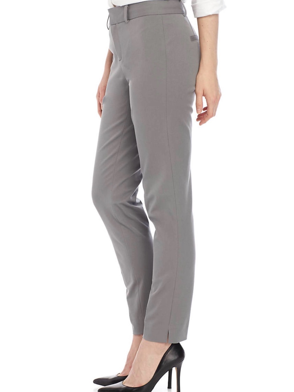 crown & ivy Cary Size 6 short Tailored Straight-Leg Trousers — Gray
